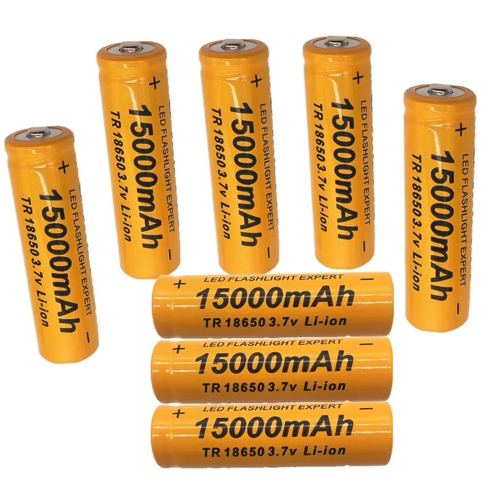 18650 Аккумулятор 3,7 V15000mAh перезаряжаемый литий-ионный аккумулятор для светодиодного фонарика, фонарь, литиевая батарея