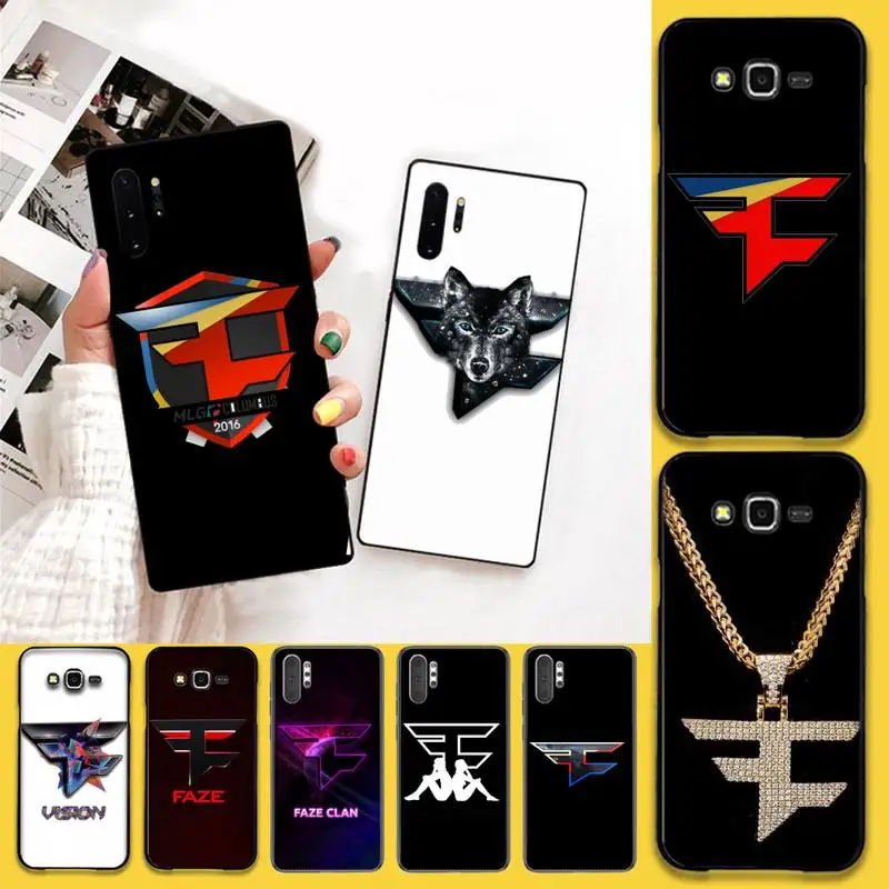 

HPCHCJHM Game clan FAZE Cover Black Soft Shell Phone Case For Samsung Note 7 8 9 10 pro Galaxy J7 J8 J6 Plus 2018 Prime