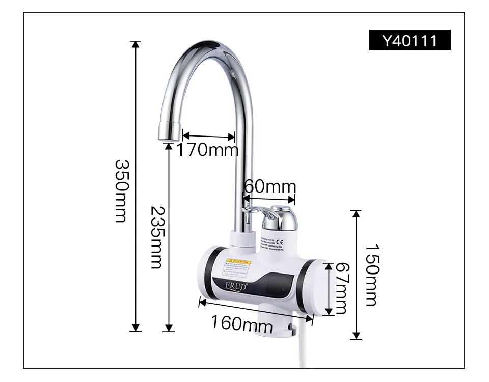 FRUD Электрический кухонный водонагреватель кран мгновенный кран для горячей воды светодиодный цифровой нагревательный кран проточный Мгновенный водонагреватель