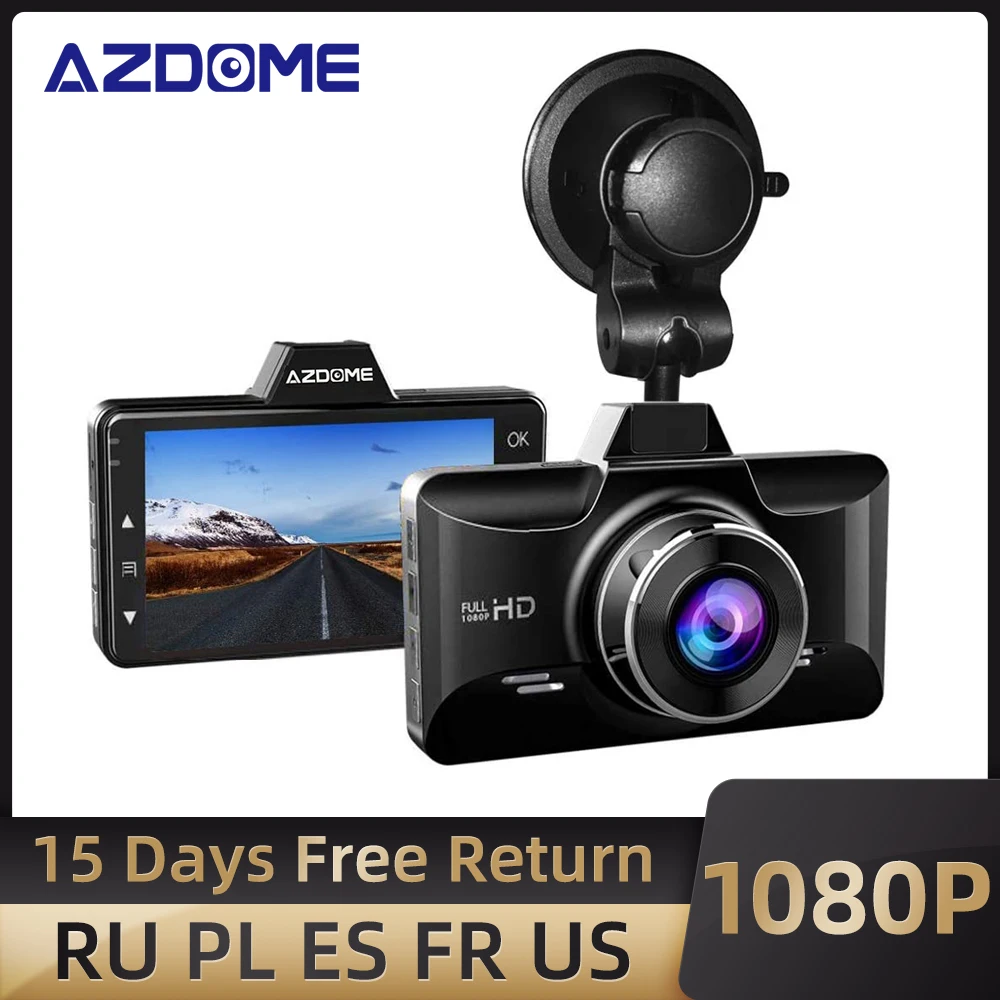 AZDOME M01 Pro Автомобильный видеорегистратор 3 дюймовый 2.5D экран 1080P HD 24H монитор для