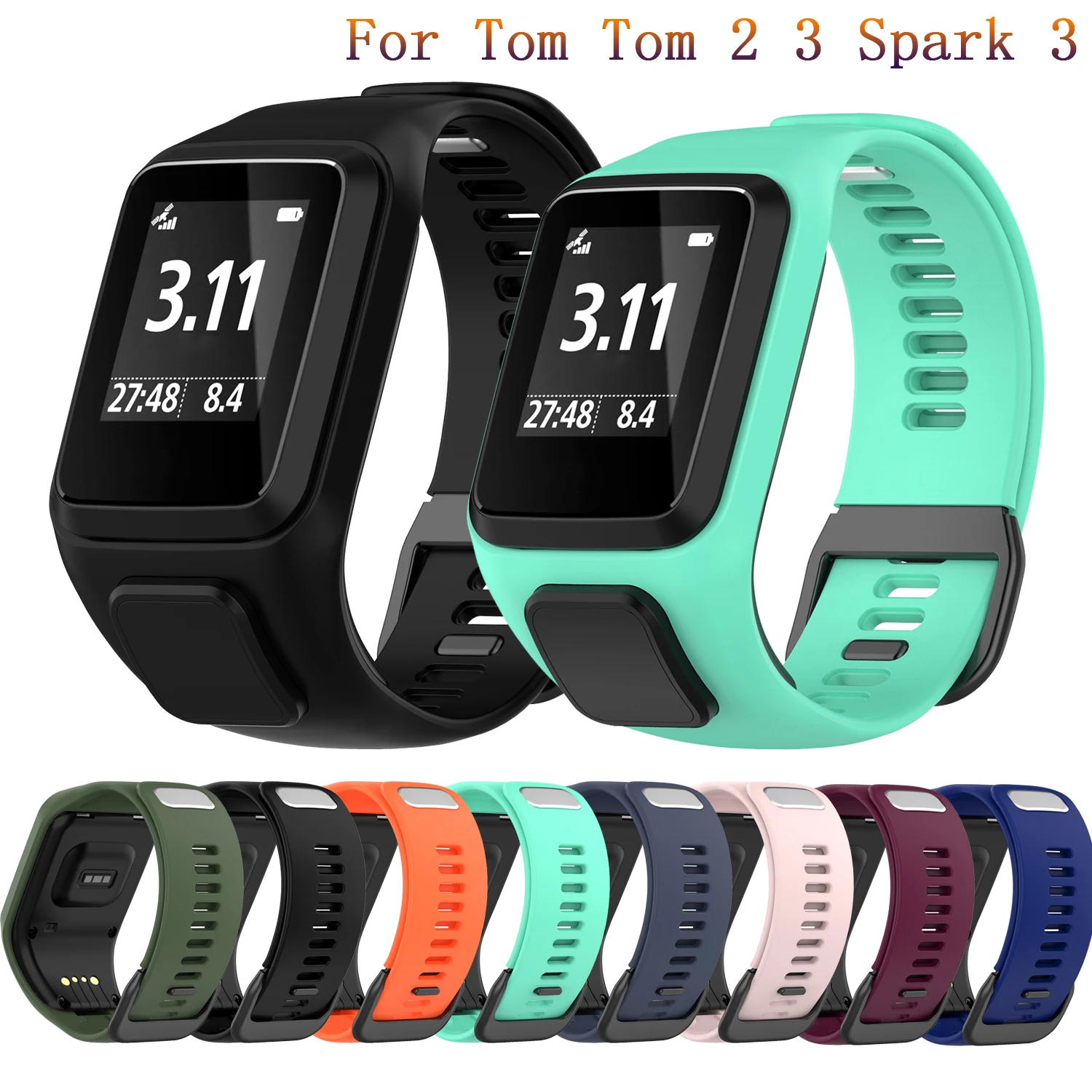 Cinturino Di Ricambio In Silicone Morbido Per Tom Tom 2 3 Series Smart Watch Cinturino Da Polso Cinturino Per Tomtom Runner 2 3 Orologi Gps
