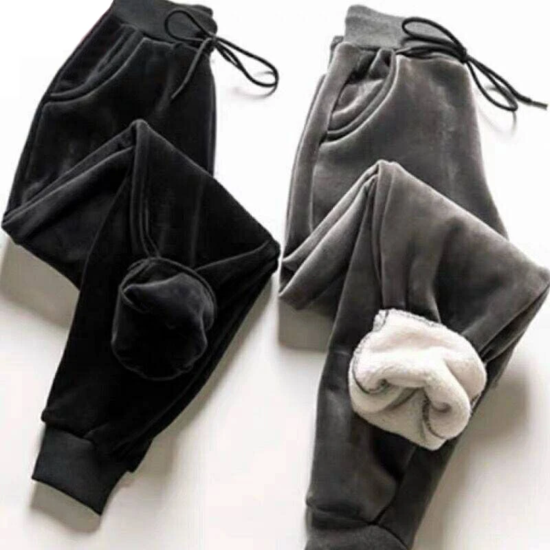 Pantalones ajustados de cachemir para mujer, calzas informales cálidas de lana forrada, de Otoño, para invierno