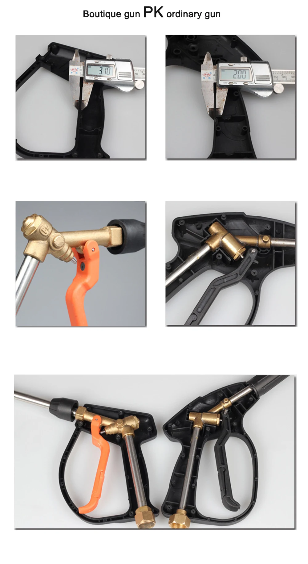 Arruela de Alta Pressão Metal Pistola Água Total Latão Lavagem Carro Loja Espuma Arma Industrial Limpeza Pulverizador Cidade Lobo 250bar 14 ??7