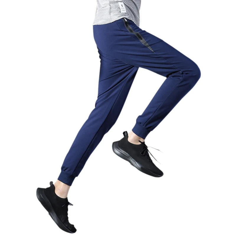 Autumn New Men\'s Trousers Fashionable Pants for Male Slant Zipper Pocket Tether Belt Pure Color Casual Pants Trouser