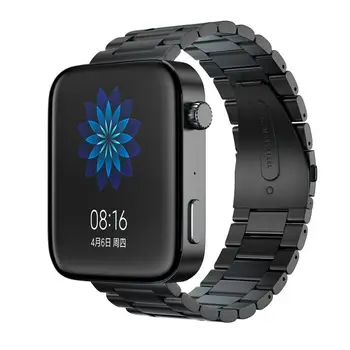 

18mm Watch Triple Bead Stainless Steel Strap Steel Buckle Strap Bands Rubber Watchband Strap Sports Band Adapted For Xiaomi