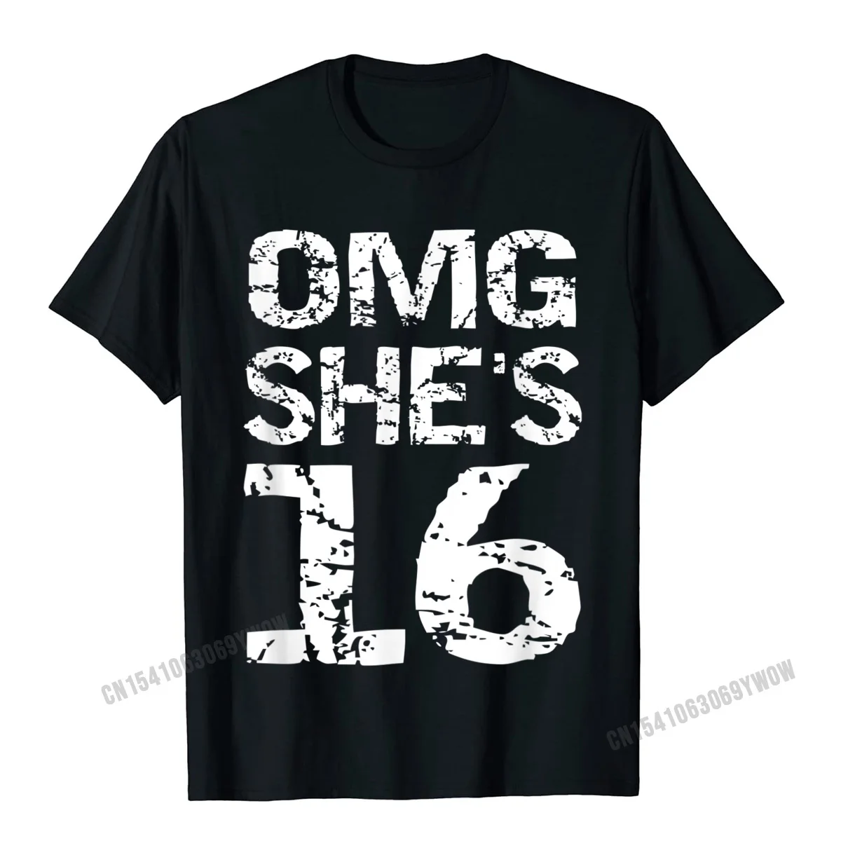 Normal 100% Cotton Fabric Top T-shirts for Boys Short Sleeve Normal Tees 2021 New Fashion Labor Day O-Neck Tee-Shirts cosie 16th Birthday Gift Sweet 16 Group Photo Outfit OMG Shes 16 T-Shirt__541 black