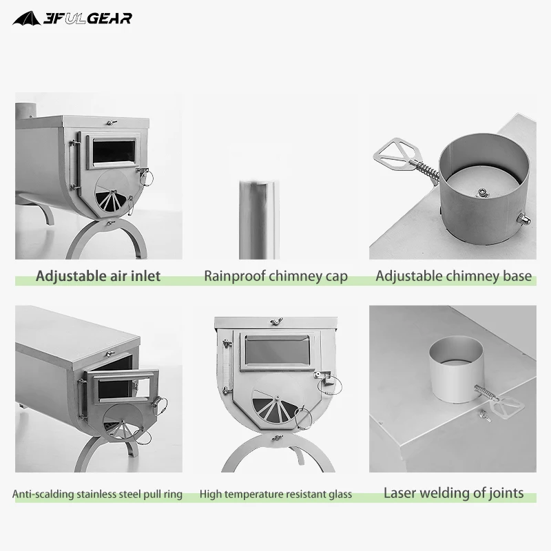 未使用】3F UL GEAR 超軽量 ステンレス 薪ストーブ 3F UL GEAR