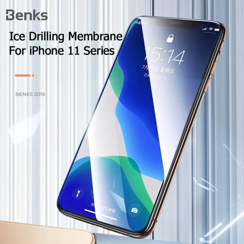 Benks AGC нано пленка Взрывозащищенная Ice Diamond VPRO закругленные края Защитная Для iPhone 11 Pro Max XR Защитная мягкая пленка