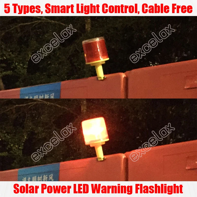 

Solar Power LED Warning Strobe Flash Light Beacon Emergency Signal Alarm Lamp Indicator for Road Traffic Vehicle Construction