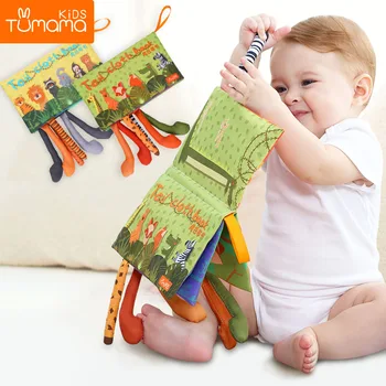 

Tumama Baby Rattles Mobiles Toy Soft Animal Tails Cloth Book Newborn Stroller Hanging Toy Baby Early Learning Educational Toys