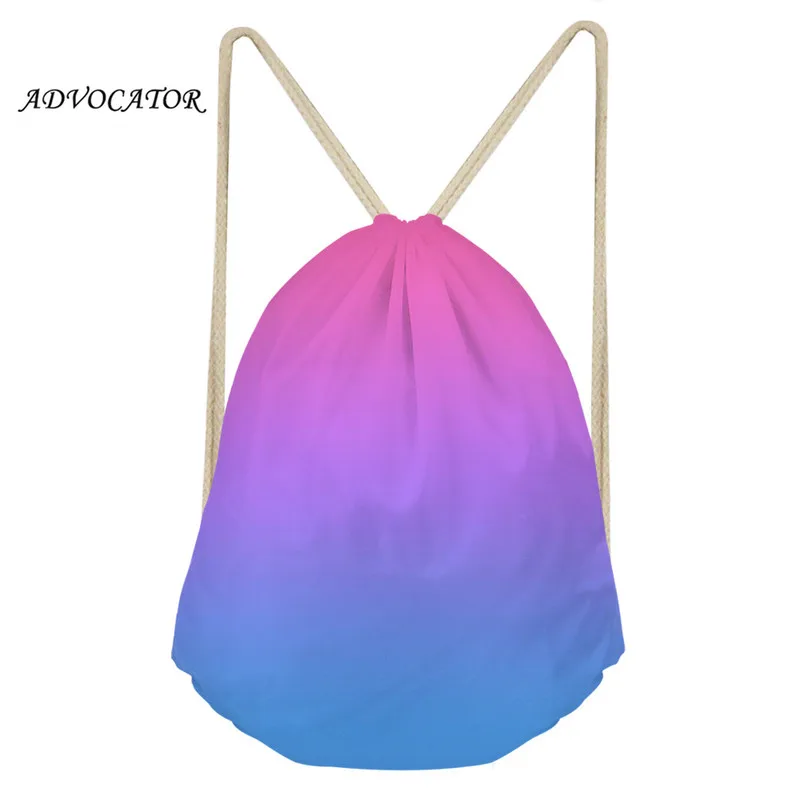 

Gradient Color Pattern Drawstring Bag Women Travel Bag Teenager Backpack Fashion Storage Bags String Backpack Mochila Cordon