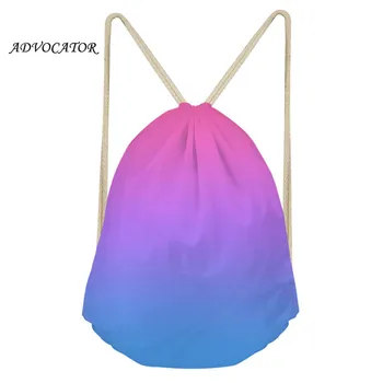 

Gradient Color Pattern Drawstring Bag Women Travel Bag Teenager Backpack Fashion Storage Bags String Backpack Mochila Cordon