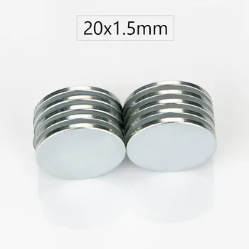 

RKZCT 20x1.5 mm Round Magnetic Disc 30pcs 50pcs 100pcs Permanent Rare Earth Magnets Flat Cylindrical Magnet For Industrial