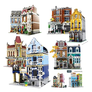 

IN STOCK Creator Architecture City Expert Street View 10270 2524PCS for European Style Bookshop Building Blocks Toy