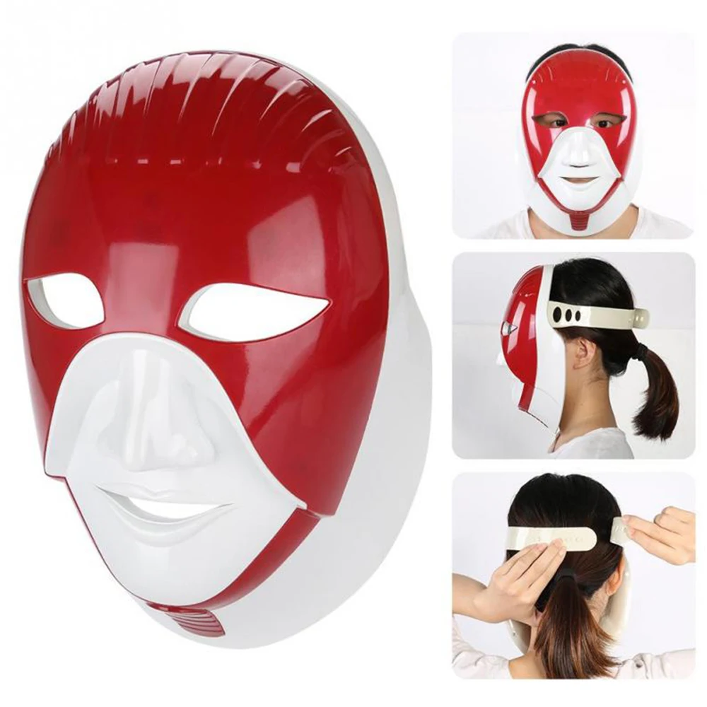  7 Colors Led Mask Face Tightening Rechargeable Led Facial Mask Touch Switch 7 Light Therapy Treatme - 4000329586755