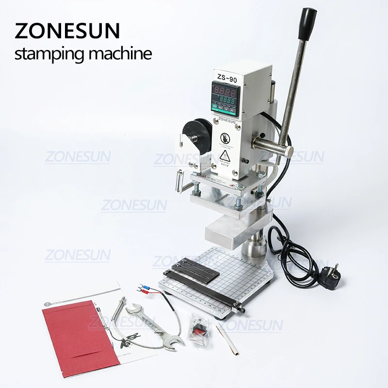 ZONESUN с рабочей пластиной/весы машина для горячего тиснения фольгой выбивает