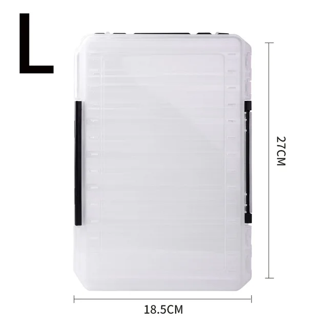 White Large Size LINNHUE двухсторонний пластиковый ящик для рыболовной приманки 14 отсеков гольян приманки ящики для приманки ящик для хранения рыболовные снасти аксессуары - Цвет: White Large Size