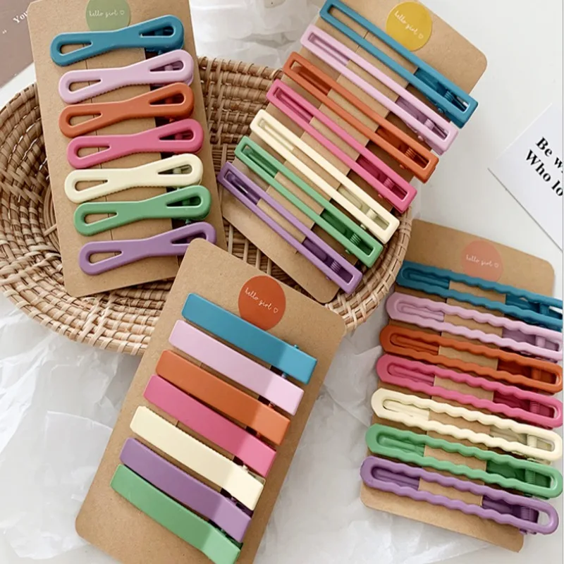 Ins matte color candy hairpin combination sweet wild bangs clip side clip net red hair card 3