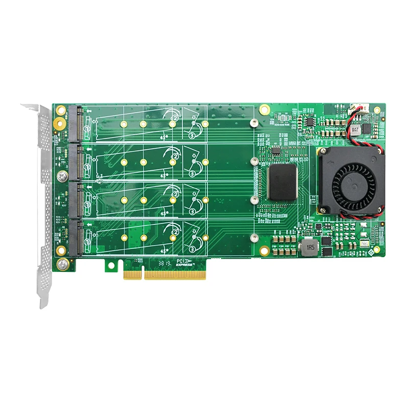 Linkreal Quad PCIe x8 к M.2 M Key NVMe SSD коммутатор адаптер с поддержкой PLX 8724 2230 2242 2260 и 2280 мм |