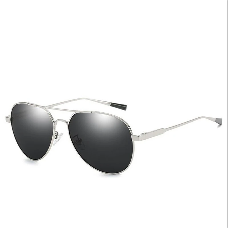 Мужские поляризованные солнцезащитные очки для вождения, близорукость, черные, серые линзы, овальная металлическая оправа, диоптрийные очки 0-0,5-1,0-1,5-6,0 - Цвет линз: Polarized Silver