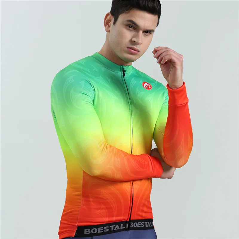 

BOESTALK winter bicycle team jersey warm wool fleece men's winter cycling shirt Cycling uniform warm shirt