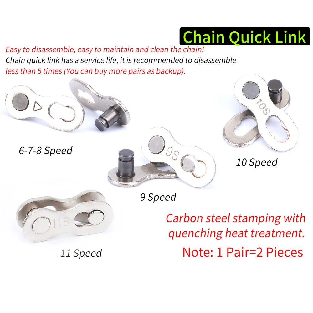 Bicycle Chain Connector bicycle chain connector bicycle chains bicycle chain 5 Pair For 6/7/8/9 10 11 12 Speed
