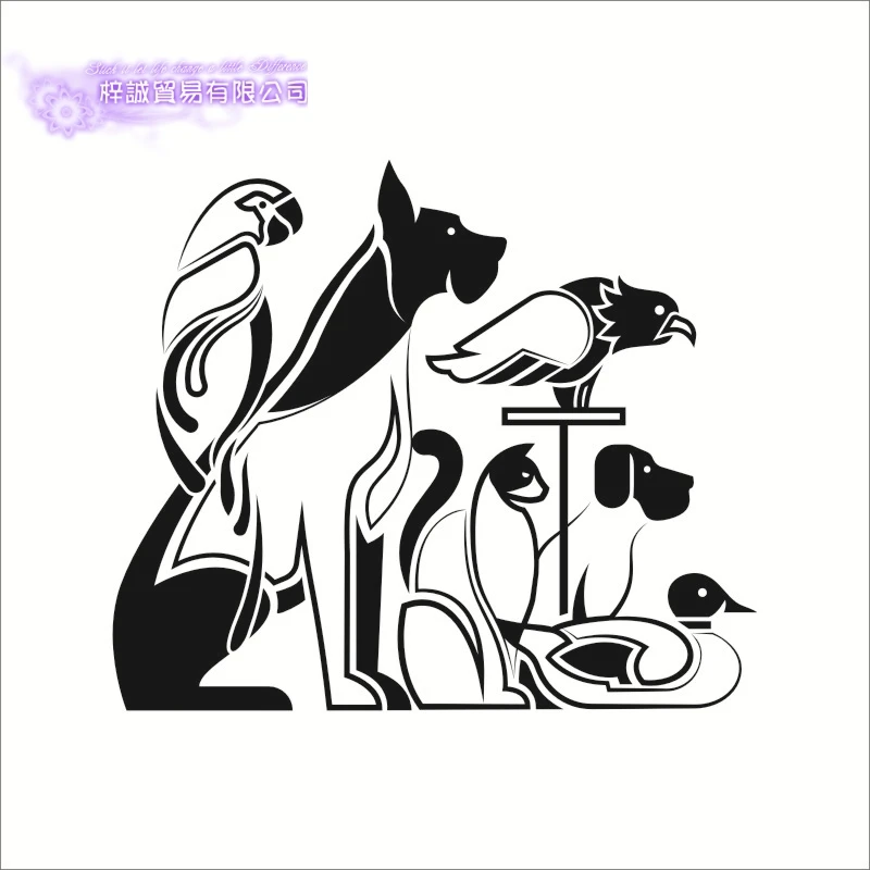 DCTAL Grooming Salon Vinyl Wall Decal Pet Salon Paw Quote Grooming Salon Mural Art Wall Sticker Pet Shop Decorative Decoration
