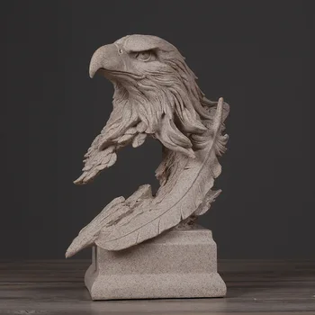

Sandstone Eagle Bust Figurine Animal Hogar Statue Art&craft Office Hotel Clubhouse TV Cabinet Soft Furnishings Decoration L3328