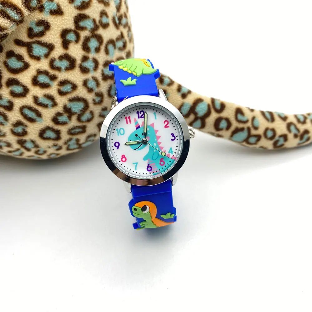 New 3D Crystal Cartoon Cute Little Dinosaur for Boys and Girls Baby Kids Watches Fashion Quartz Luminous Watch Birthday Gifts afbeelding