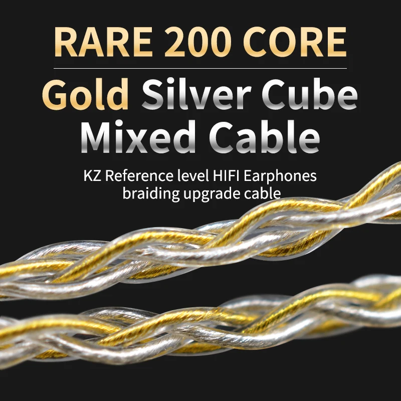 KZ 8 Core Gold Silver Mixed Cable with 2pin Mmcx Connector Use For KZ ZS10 PRO ZSN ZST ES4 ZS10 AS10 BA10 ZSN PRO