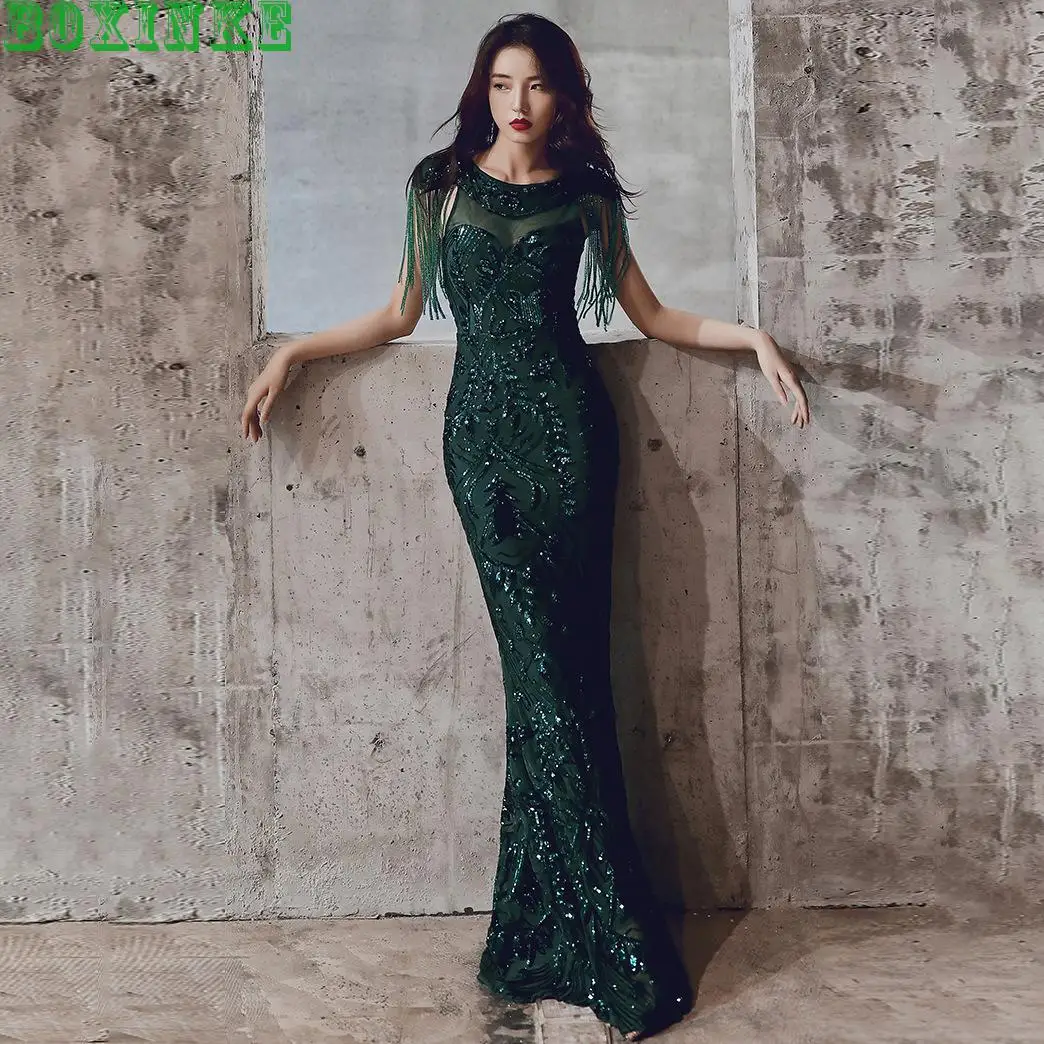 Женское длинное платье Vadim Vestido De Festa элегантное облегающее с хвостом 2019 | Женская