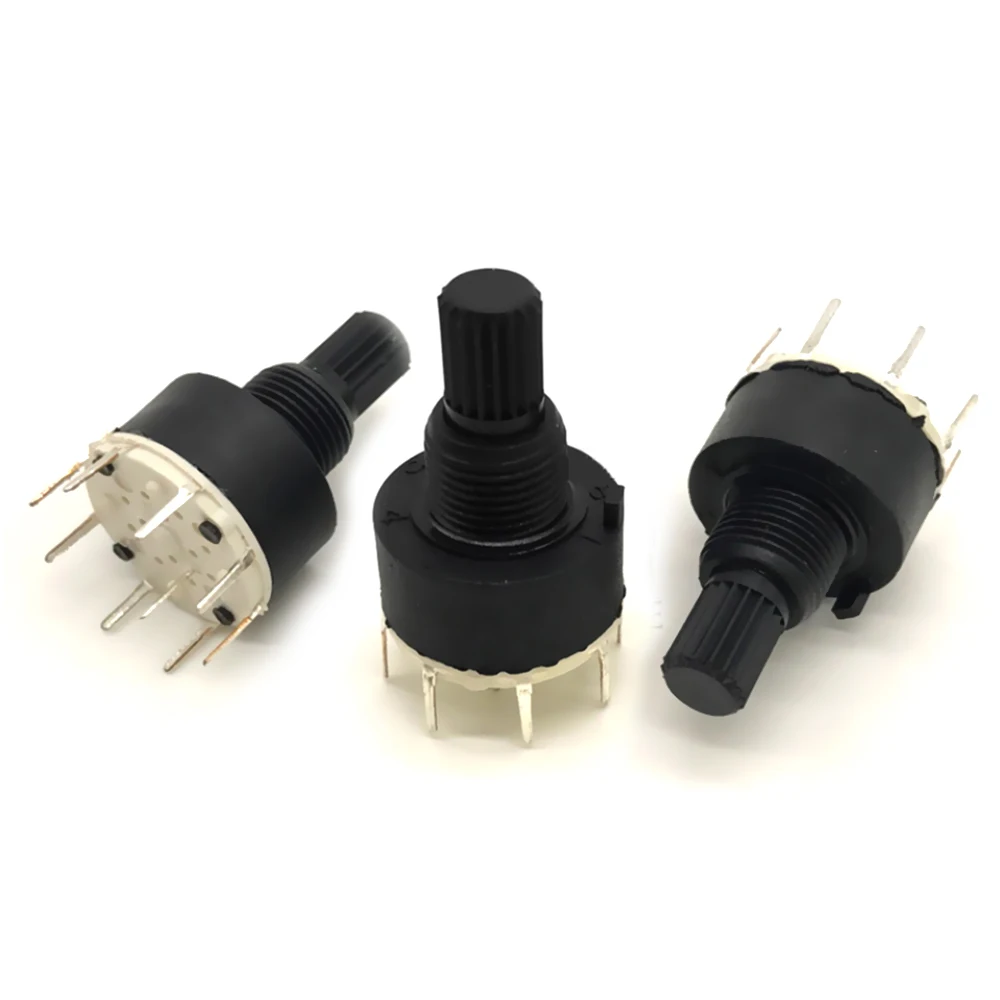 

1PCS SR16 Plastic 16MM Rotary Band switch 2 Pole 3 4 position 1 Pole 5 6 8 Position Handle Length 15MM Axis band switch
