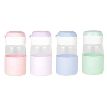 

BPA-Free Borosilicate Glass Water Bottle with Protective Silicone Sleeve - Dishwasher Safe Portable Small Travel Glass