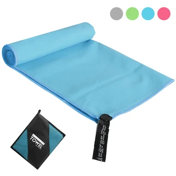 

80x40cm Exercise Microfiber Towel Quick Dry Absorbent Towel With Carry Bag For Outdoor Running Cycling Camping Hiking Beach