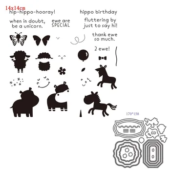 

2020 3D New Metal Cutting Dies and Scrapbooking For Paper Making Birthday Embossing Frame Card Craft With Stamps Set