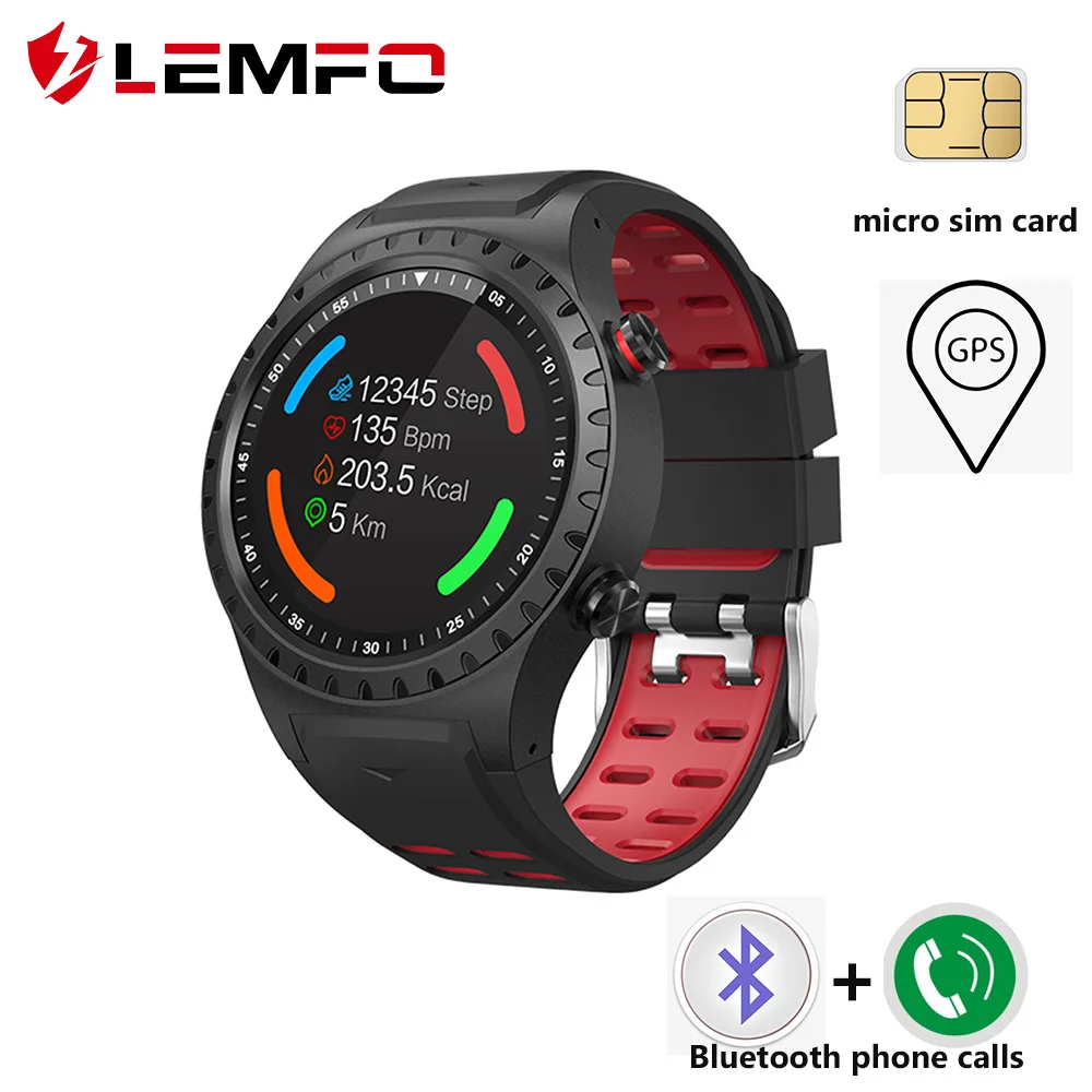 LEMFO gps умные часы с sim-картой и поддержкой bluetooth умные часы для мужчин полный сенсорный экран водонепроницаемый монитор сердечного ритма