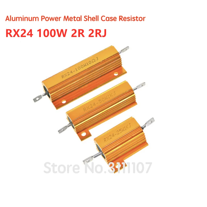 RX24 100W 2R 2RJ 100 Watt Metal Shell Aluminium Gold Resistor High