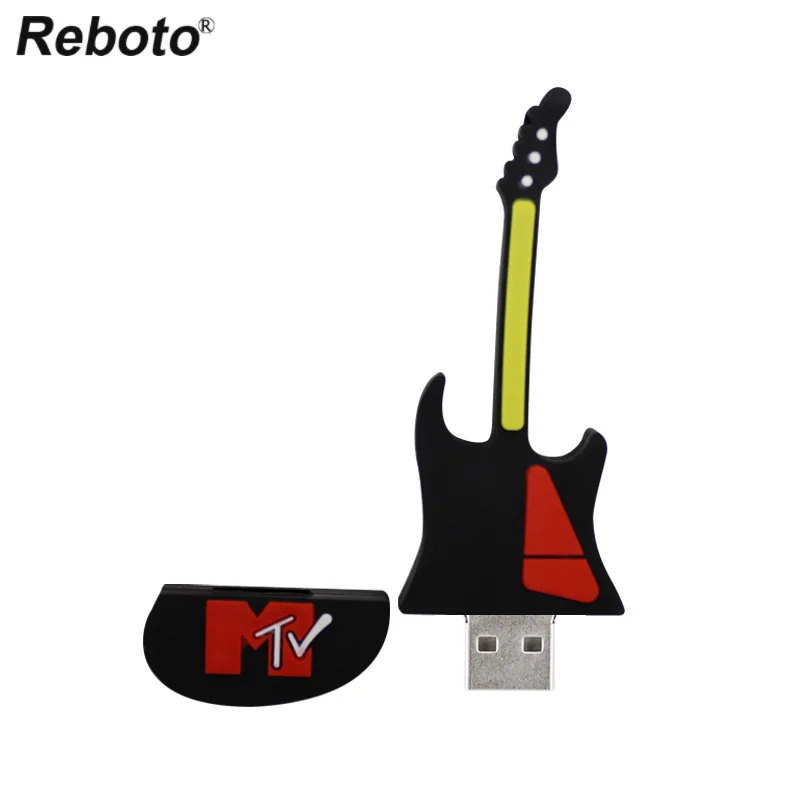 Мультяшный usb флэш накопитель музыкальный инструмент красочная гитара флешка 64
