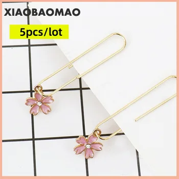 

5 pcs/lot 50mm Creative Kawaii Starfish Sakura Flowers Metal Paper Clip Bookmark Stationery Escolar Papelaria