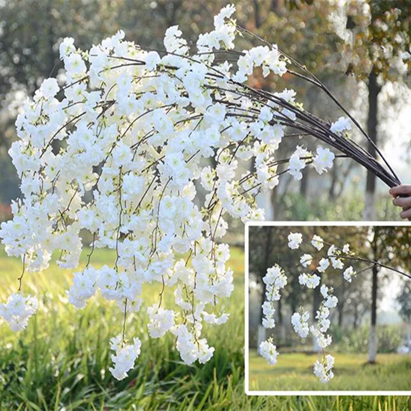 人工桜の枝、壁の吊り下げ、結婚式のセンターピースのためのsakura、家の装飾の花輪、10個