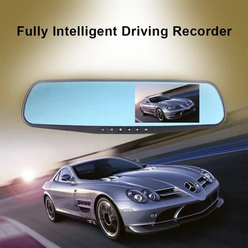 

4.3-inch Rearview Mirror Double Camera High Definition Back-up Image Black Edge Driving Recorder