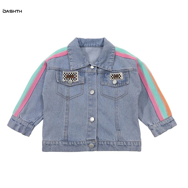 

OASHTH Children's clothing spring and autumn new girls denim jacket fashionable jacket baby cardigan coat