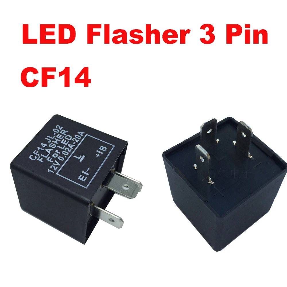 

2 Piece 3-Pin 12V CF14 Electronic LED Flasher Relays For Car LED Related Turn Signal Bulbs Light Hyper Flash Fix