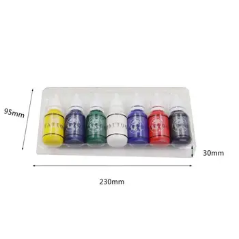 

7 Colors Bottles Ink Pigment Set Kits Body Arts Tattoos Permanent Makeup EN