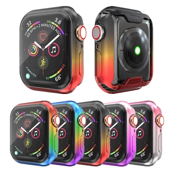 

Plating Gradient Color Watch Cover Bumper For Apple Watch 5 4 Soft TPU Screen Protection Accessories For iWatch Case 44MM 40MM