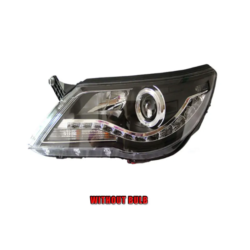2 шт. автомобильный стиль светодиодный фары для VW Tiguan 2010-2012 для Tiguan Головной фонарь светодиодный DRL Объектив двойной луч H7 HID Xenon bi xenon объектив - Цвет: without bulb