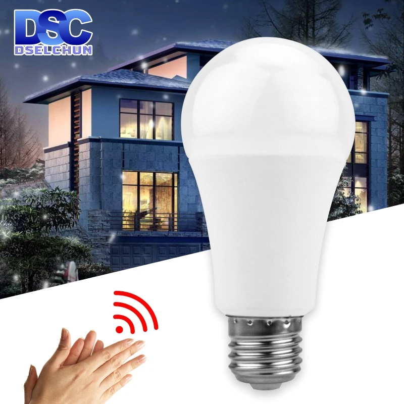 Bombilla LED con Sensor de movimiento y luz blanca para escalera y pasillo, lámpara de noche, 5W, 7W, 9W, 12W, E27, 220V|Bombillas y tubos LED| - AliExpress