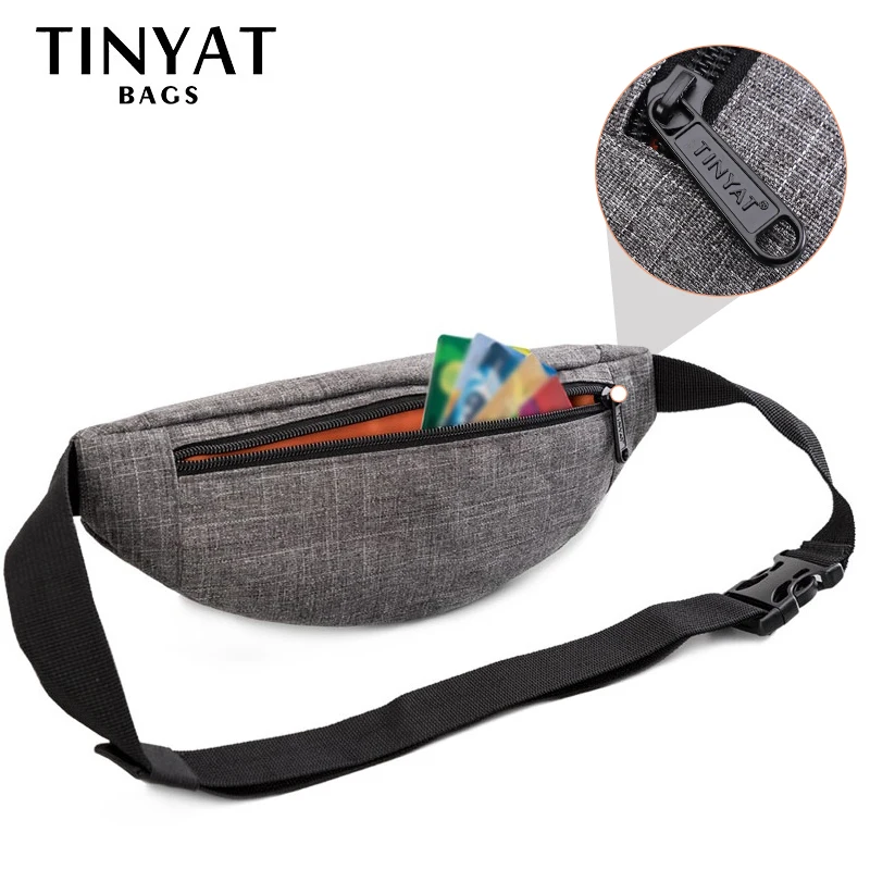 Сумка поясная Поясная повседневная сумка-унисекс TINYAT, холщовая сумка на пояс для хранения денег и телефона, функциональная набедренная сумка-бананка