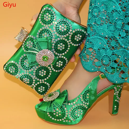 

doershow Italian matching gold shoe and bag set african wedding shoe and bag sets!STA1-8