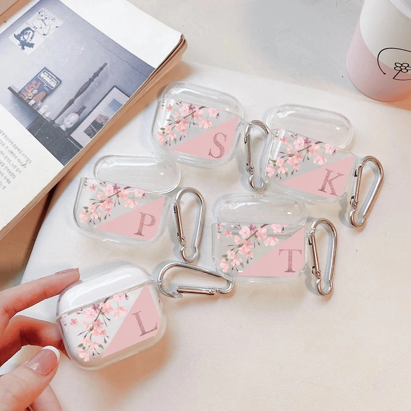 Для Airpods 3 вишневый цвет индивидуальные буквы прозрачные зеркальные AirPods Защитная